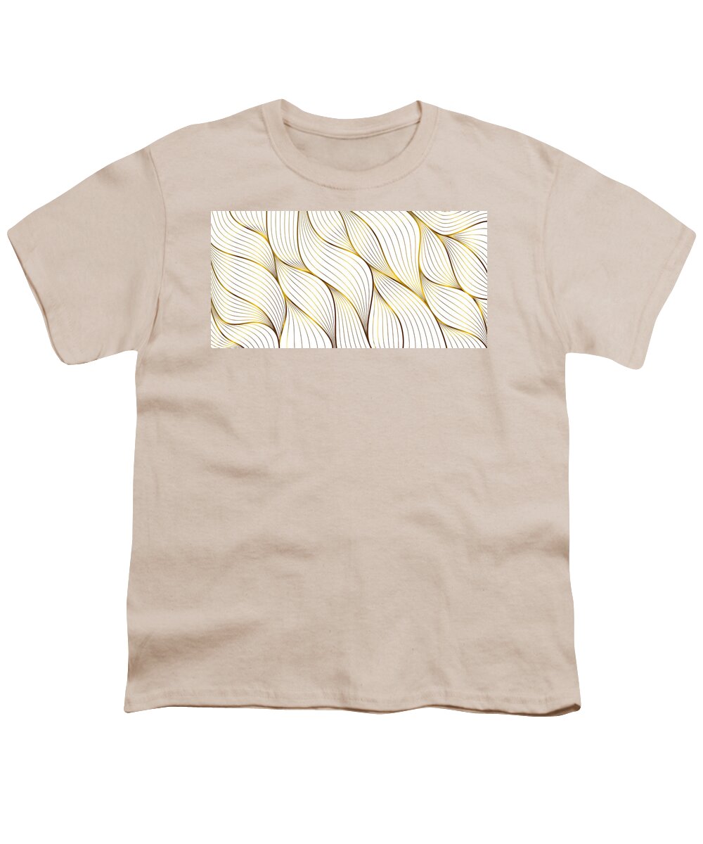 China Flag Youth T-Shirt featuring the painting Bold Swirl Pattern Geometric Design White by Tony Rubino