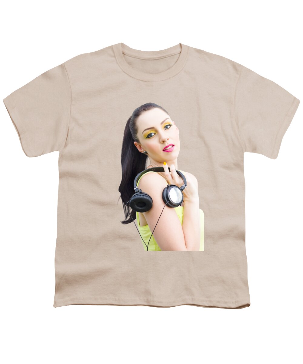 Dj Youth T-Shirt featuring the photograph DJ Girl by Jorgo Photography