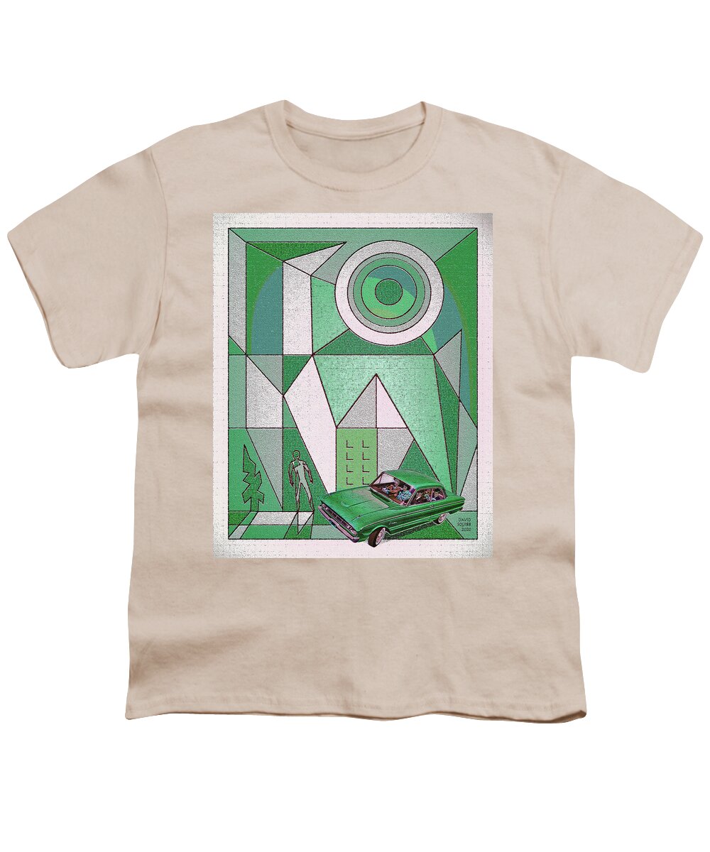 Falconer Youth T-Shirt featuring the digital art Falconer / Green Falcon by David Squibb