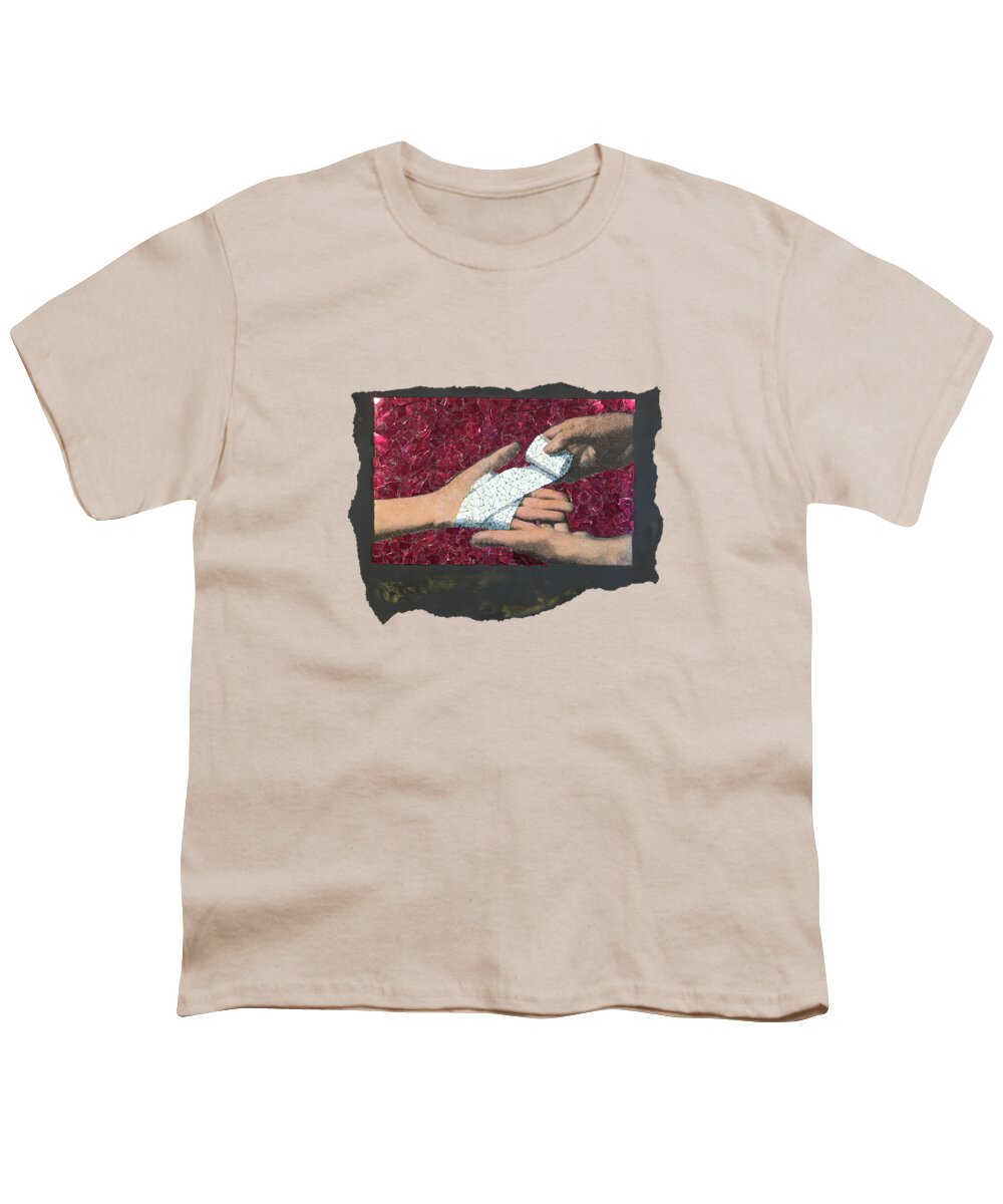 Glass Youth T-Shirt featuring the mixed media Fig. 38. Figure-of-eight bandage. by Matthew Lazure