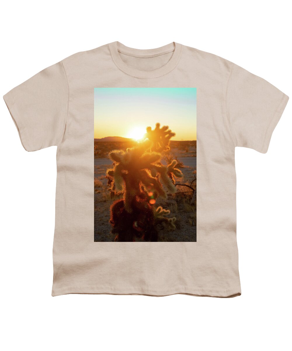 California Youth T-Shirt featuring the photograph Golden Cholla 2 by Go and Flow Photos