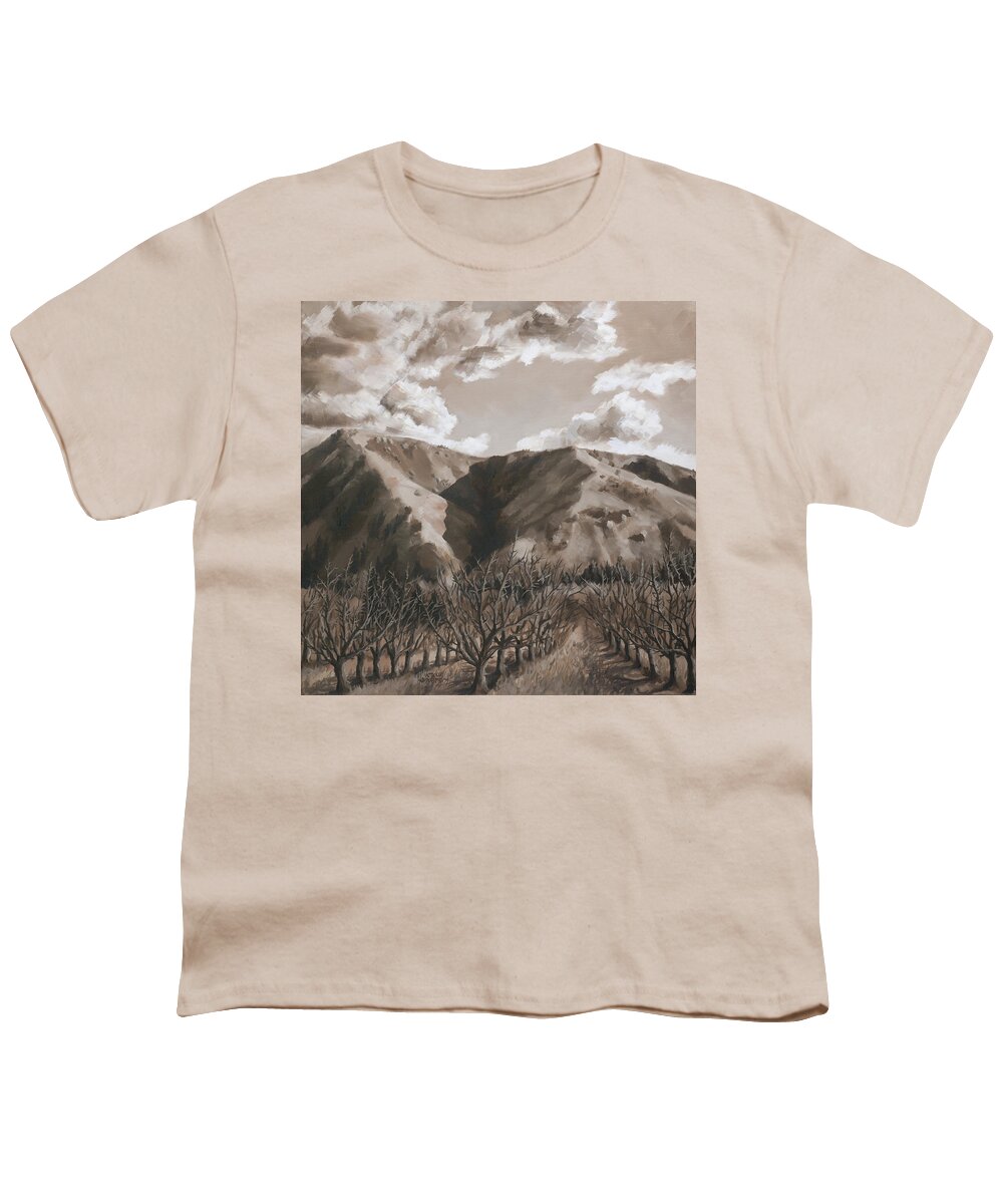 Landscape Youth T-Shirt featuring the drawing Indian Hill by Jordan Henderson