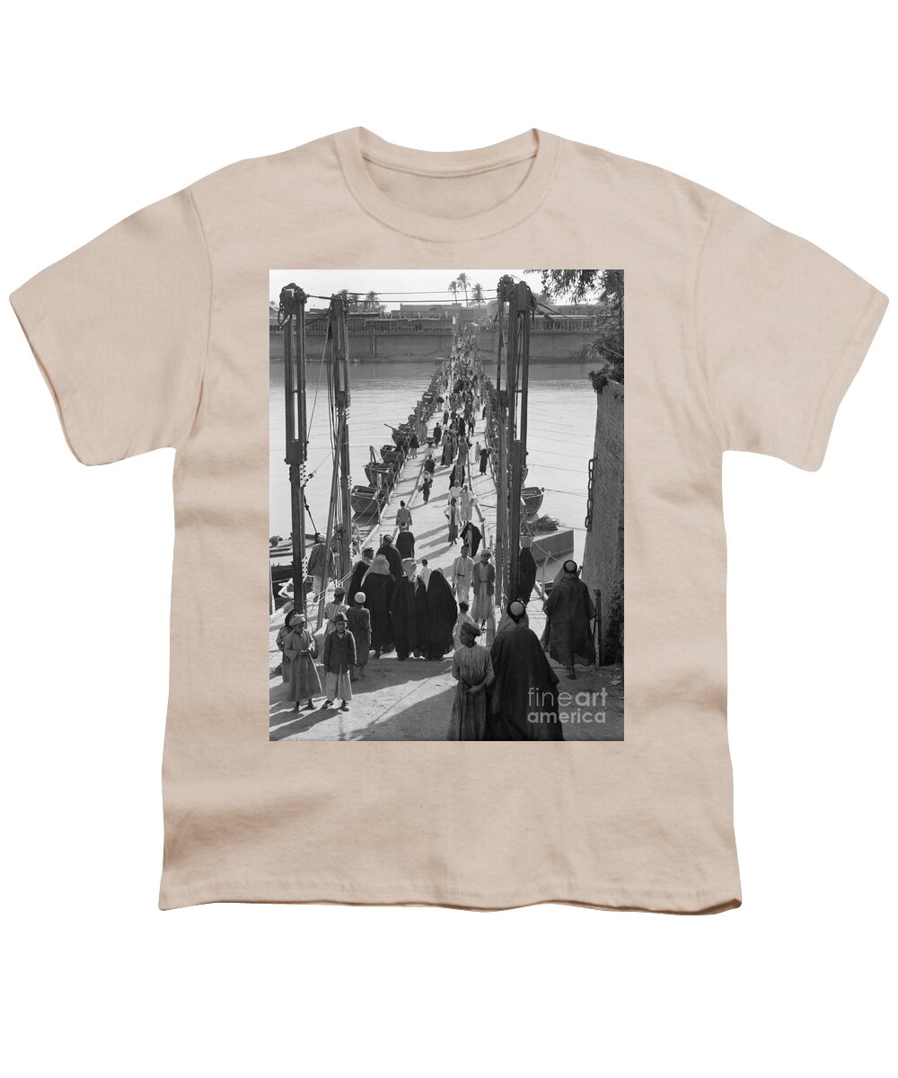 1932 Youth T-Shirt featuring the photograph Katah Bridge, Baghdad 1932 by Granger
