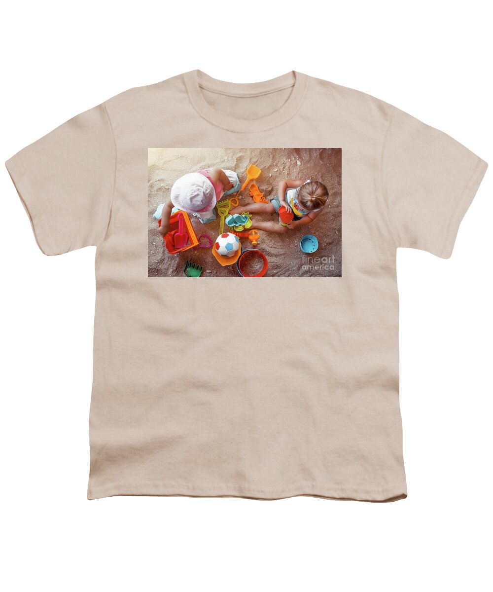 Active Youth T-Shirt featuring the photograph Kids Games in Sandbox by Anna Om
