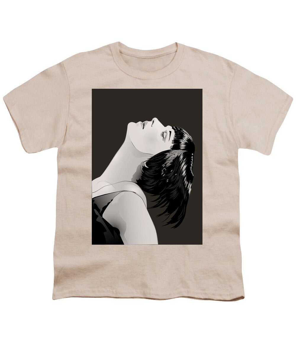 Louise Brooks Official Youth T-Shirt featuring the digital art Louise Brooks in Berlin - Sable Mink by Louise Brooks
