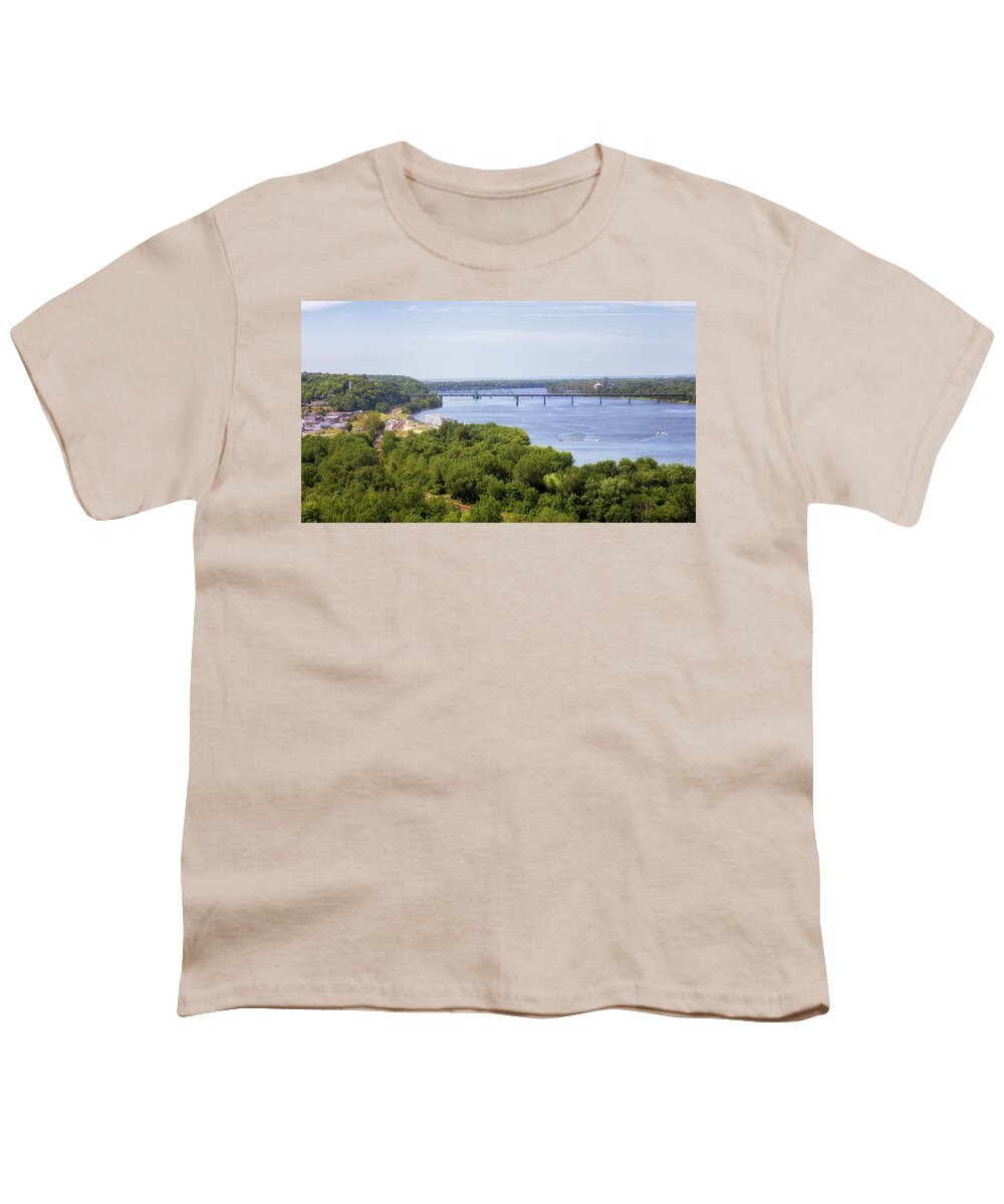 Hannibal Missouri Youth T-Shirt featuring the photograph Lovers Leap - Hannibal, Missouri by Susan Rissi Tregoning