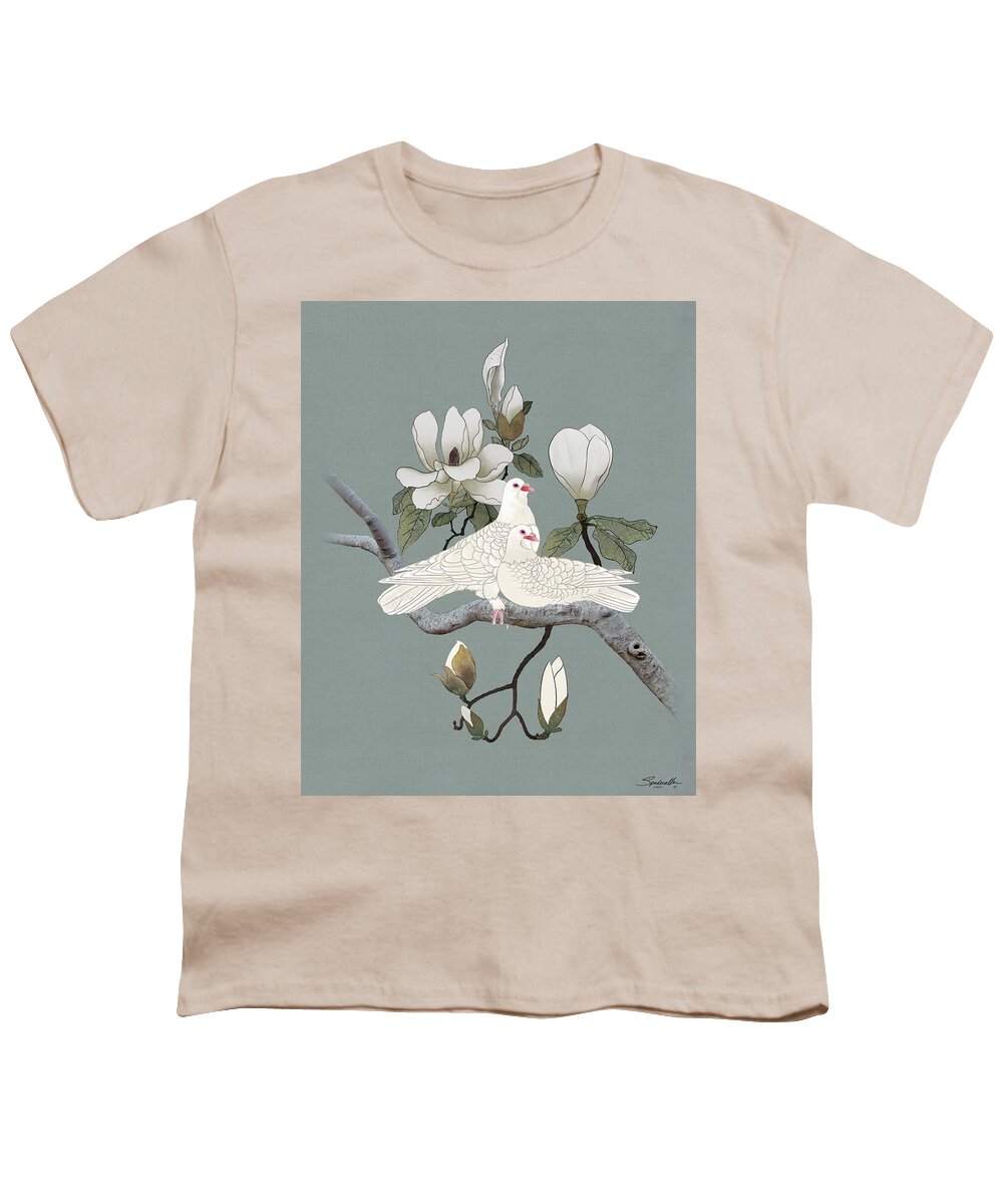 Asian Youth T-Shirt featuring the digital art Magnolia Angels by M Spadecaller