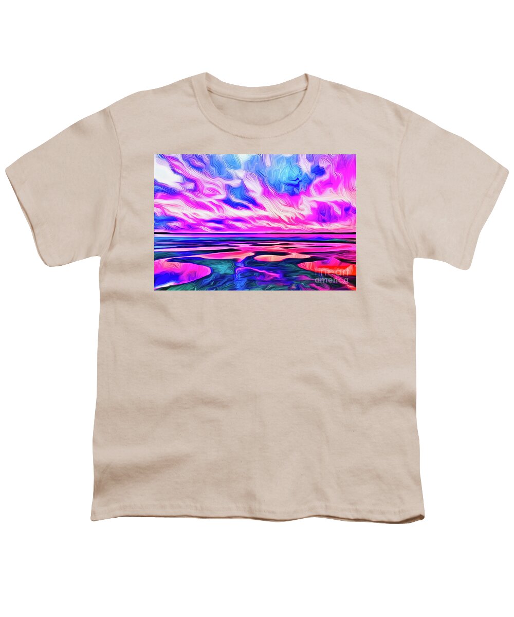 Landscape Youth T-Shirt featuring the digital art Morning Reflections by Michael Stothard