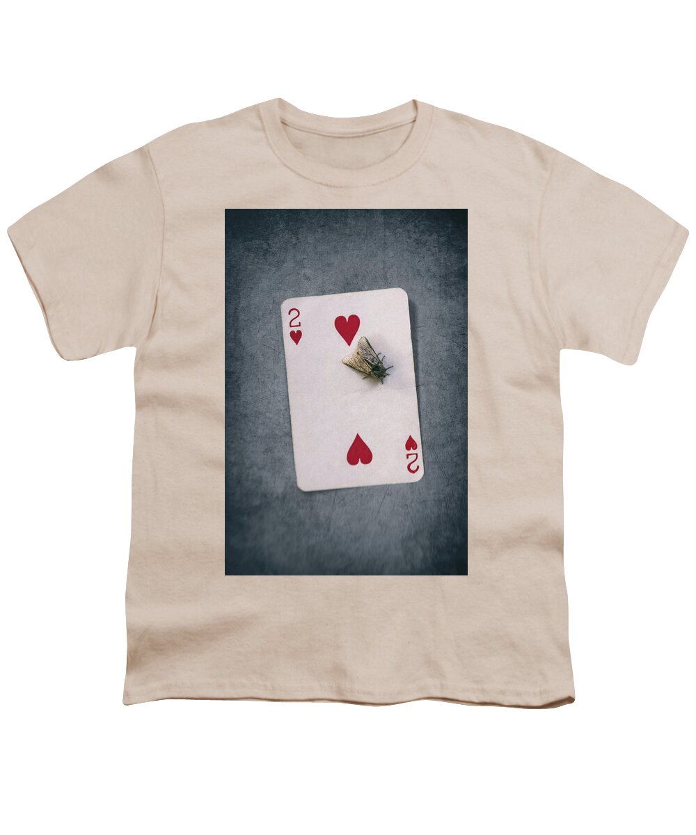 Moth Youth T-Shirt featuring the photograph Moth On 2 of Hearts by Carlos Caetano