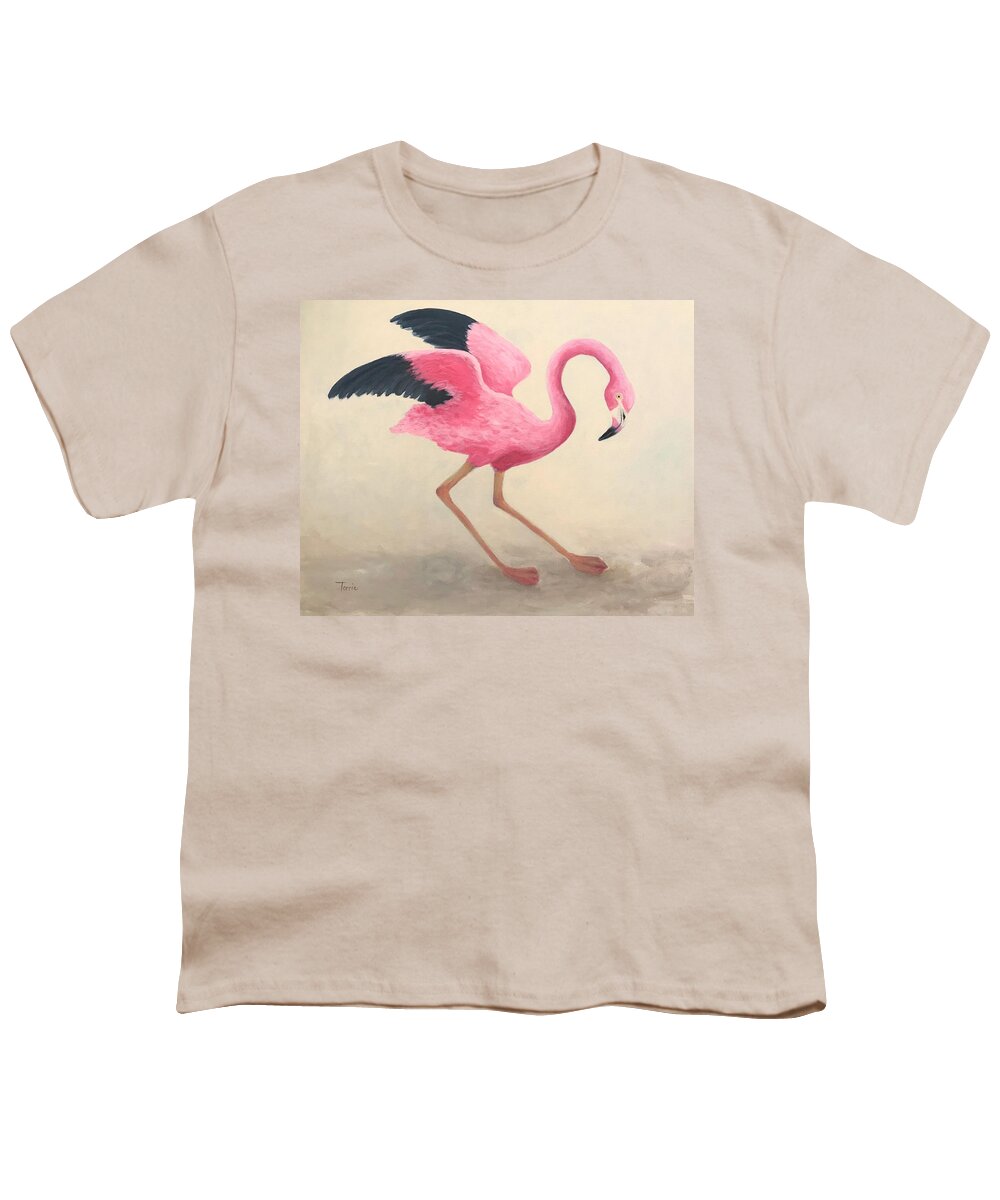 Bird Youth T-Shirt featuring the painting My Flamingo by Torrie Smiley