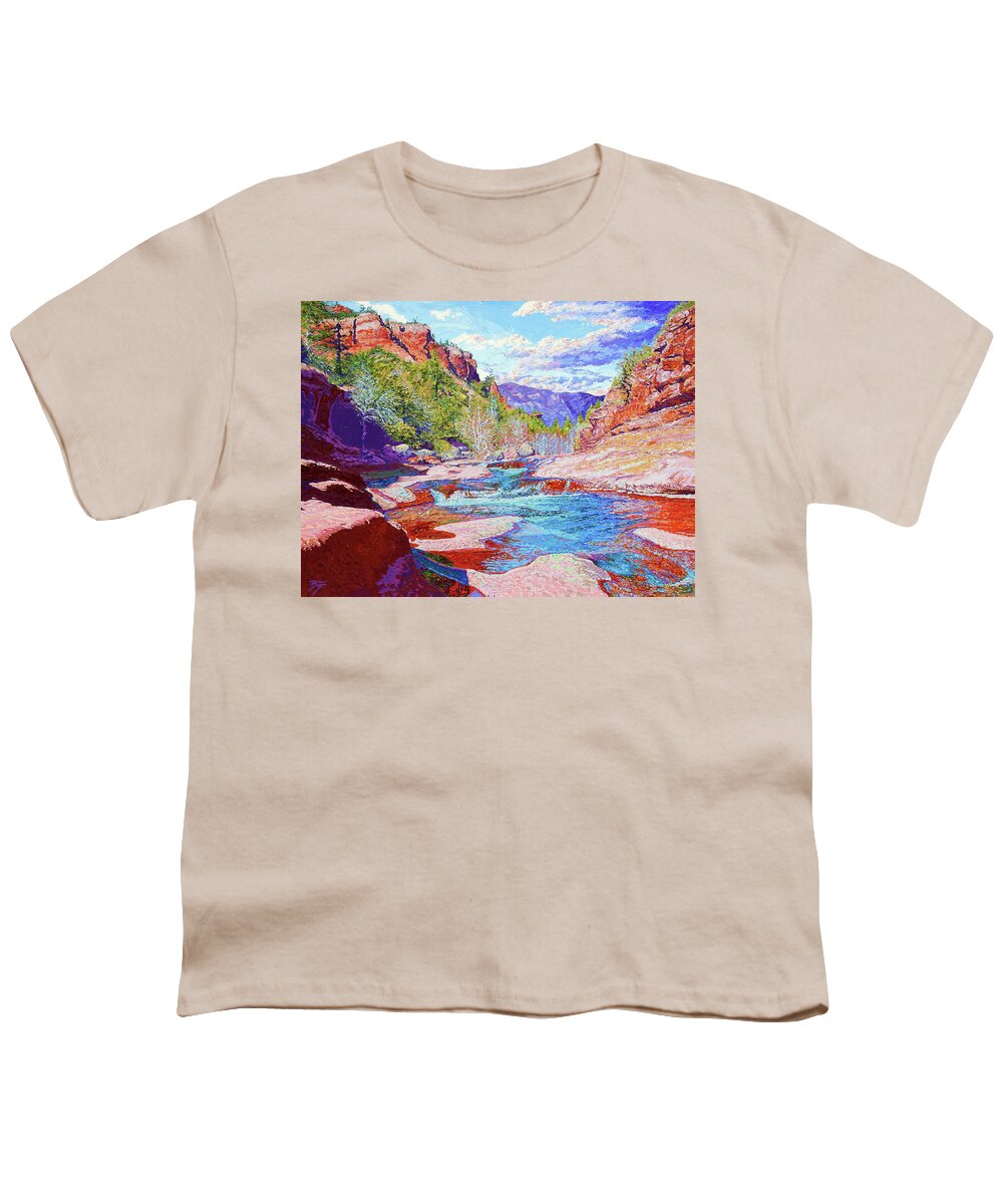 Impressionism Youth T-Shirt featuring the painting Mystic Waters by Darien Bogart