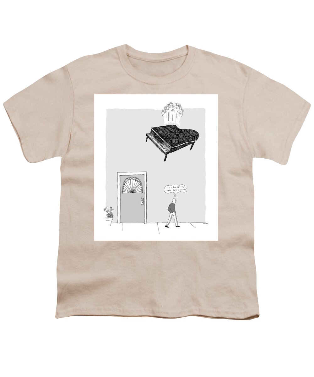 Captionless Youth T-Shirt featuring the drawing New Yorker July 5, 2021 by Liana Finck
