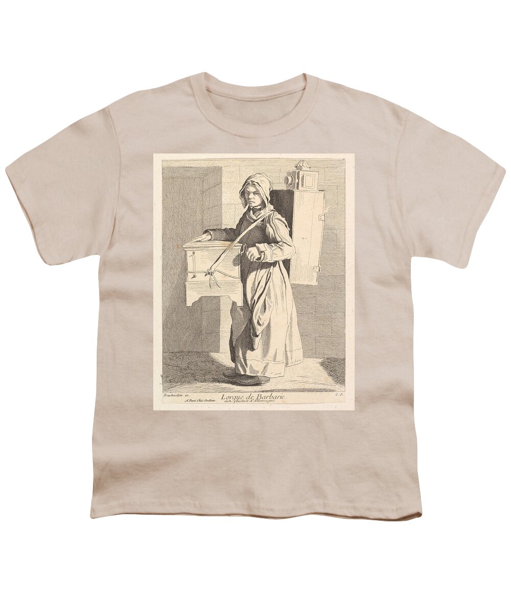 Vintage Youth T-Shirt featuring the painting Organ Grinder Anne Claude Philippe by MotionAge Designs