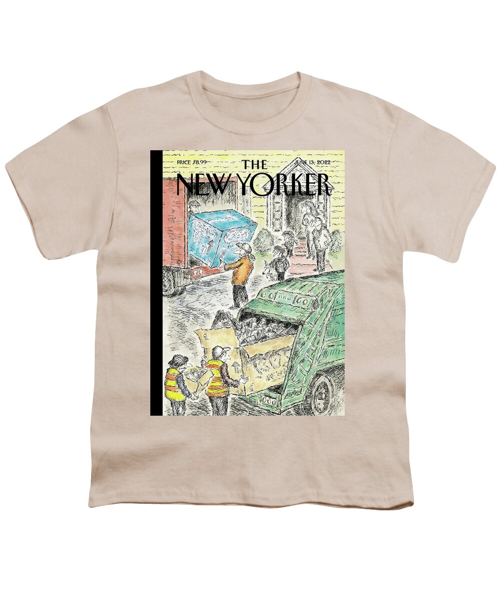Moving Youth T-Shirt featuring the painting Out With The Old by Edward Koren