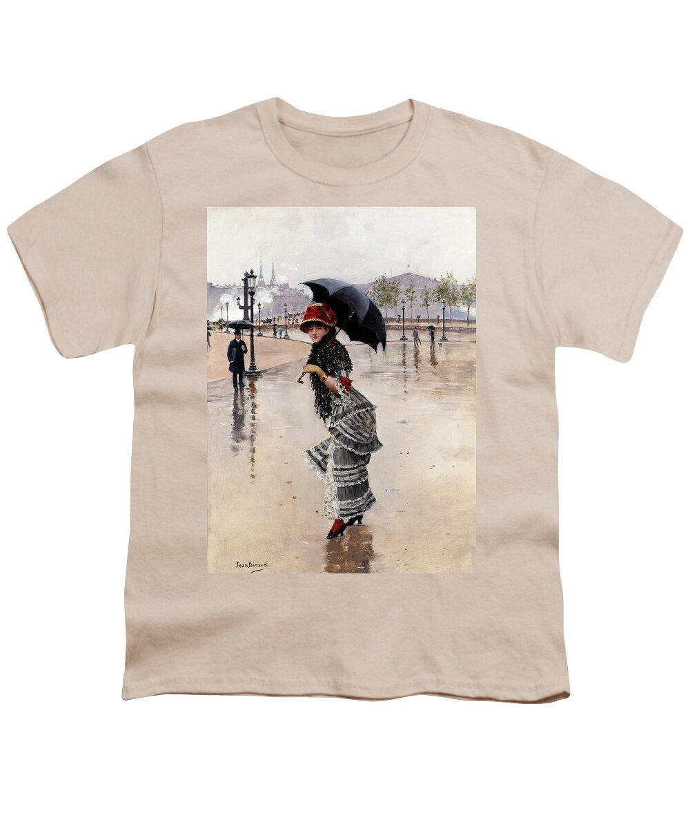 Sweeten kuvert kode Parisienne on a Rainy Day, Place de la Concorde Youth T-Shirt by Jean  Beraud - Pixels