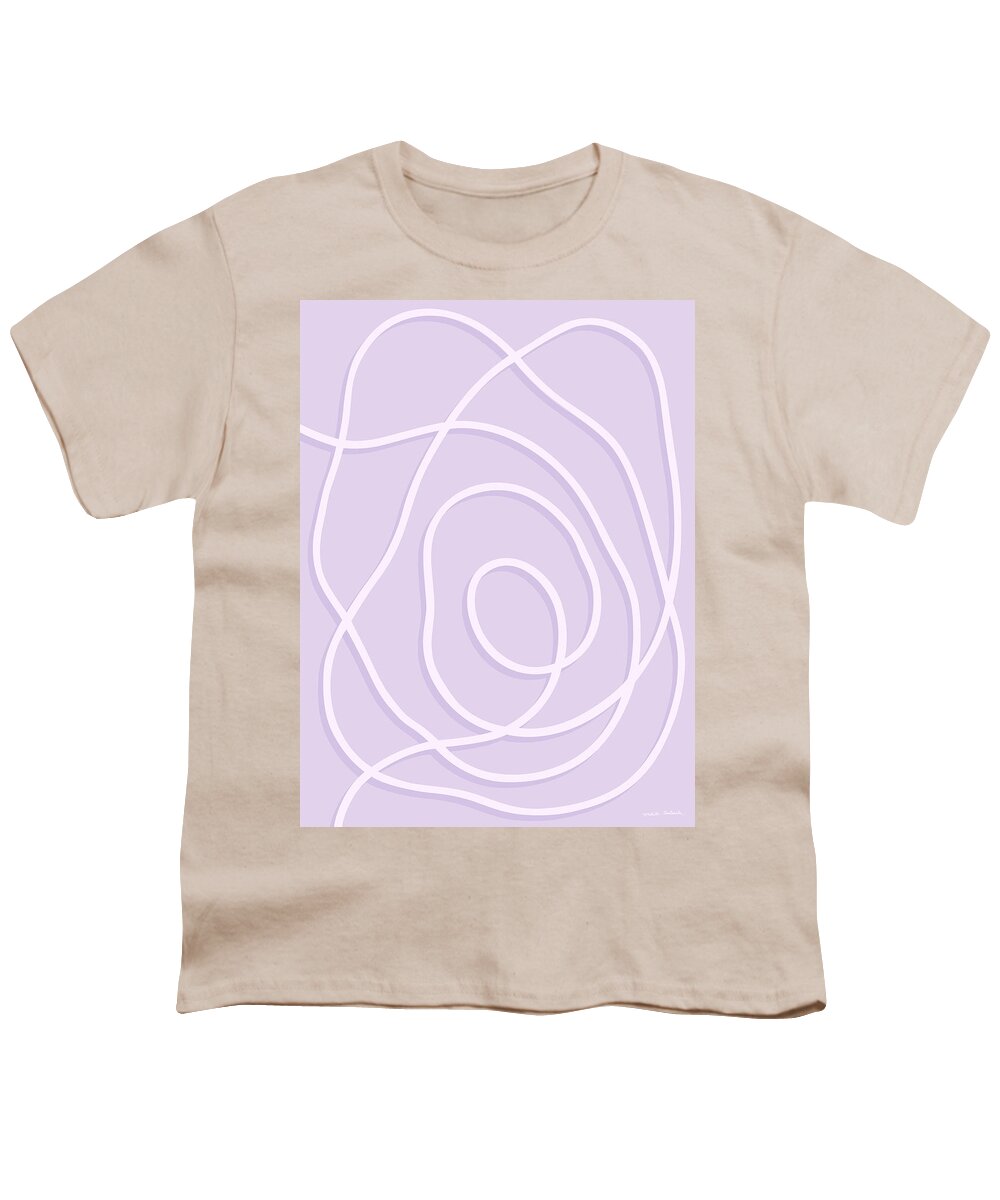 Nikita Coulombe Youth T-Shirt featuring the painting Pearl Drop 6 in lavender by Nikita Coulombe