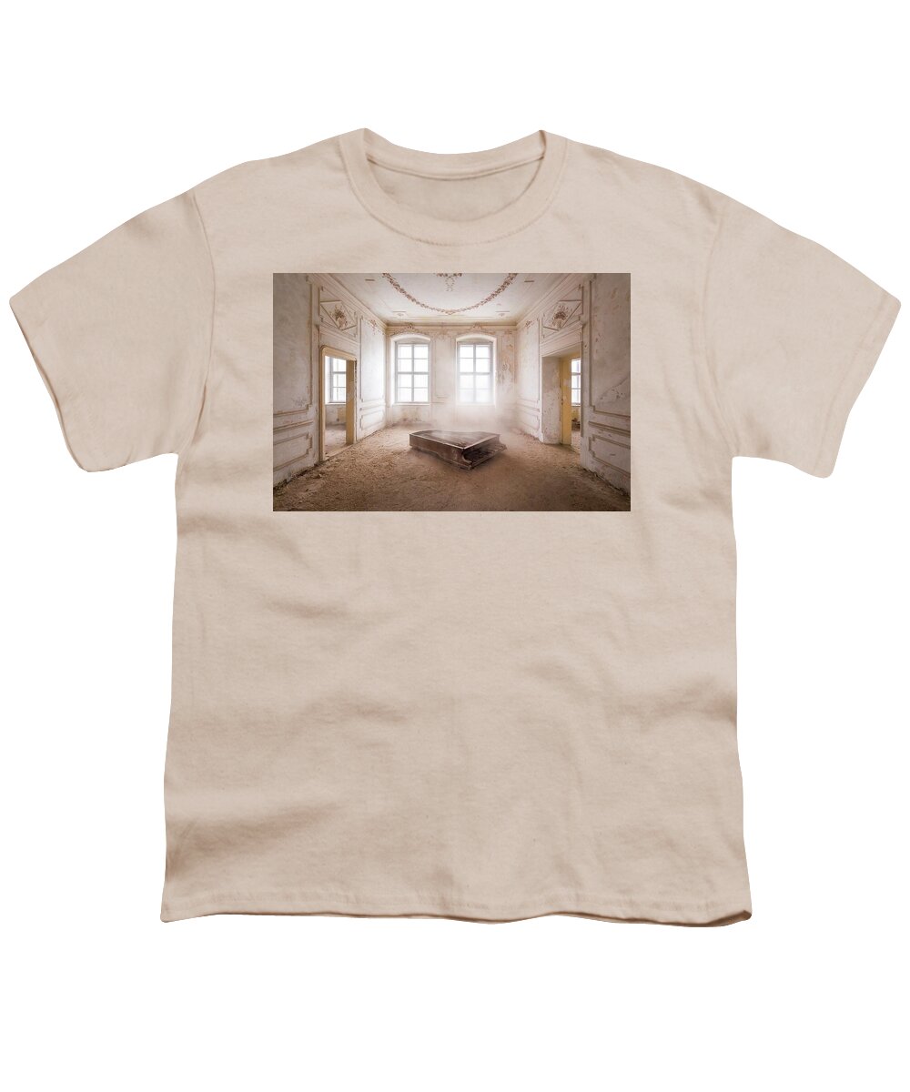 Abandoned Youth T-Shirt featuring the photograph Piano in the Dust by Roman Robroek