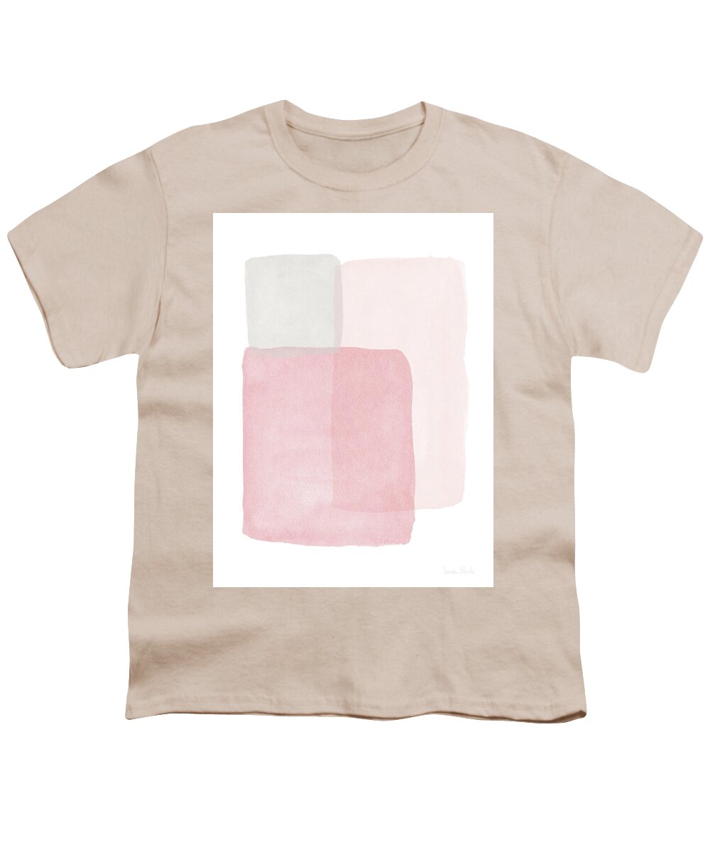 Watercolor Pink Millennial Sage Blush Boxes Watercolor Painting Boho Bohemian Modern Pretty Bathroom Art Bedroom Art Pink Abstract Art Home Decorairbnb Decorliving Room Artbedroom Artcorporate Artset Designgallery Wallart By Linda Woodsart For Interior Designersgreeting Cardpillowtotehospitality Arthotel Artart Licensing Youth T-Shirt featuring the painting Pretty Pink Boxes 1- Art by Linda Woods by Linda Woods
