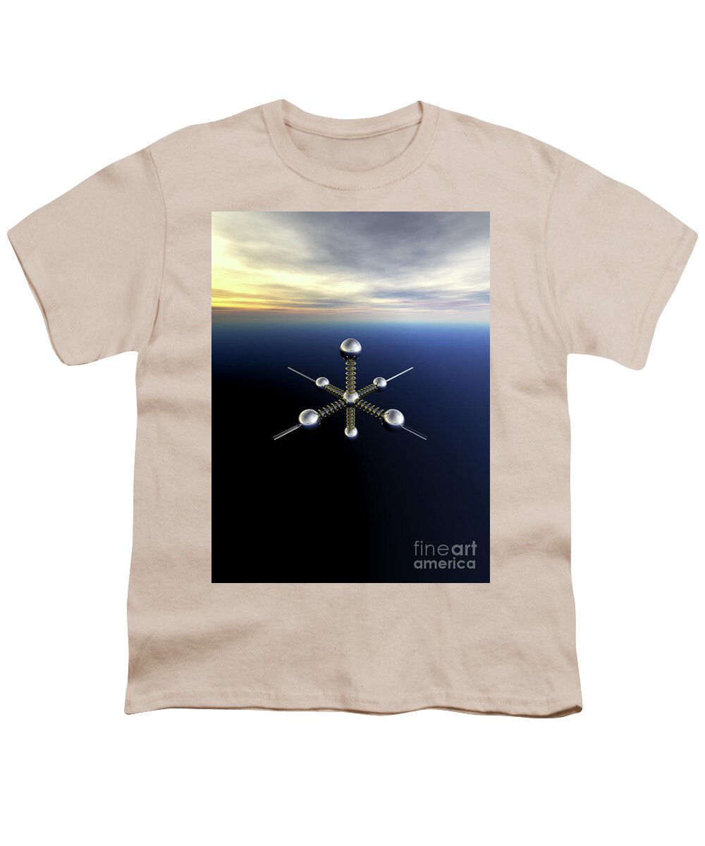 Satellite Youth T-Shirt featuring the digital art Space Satellite by Phil Perkins
