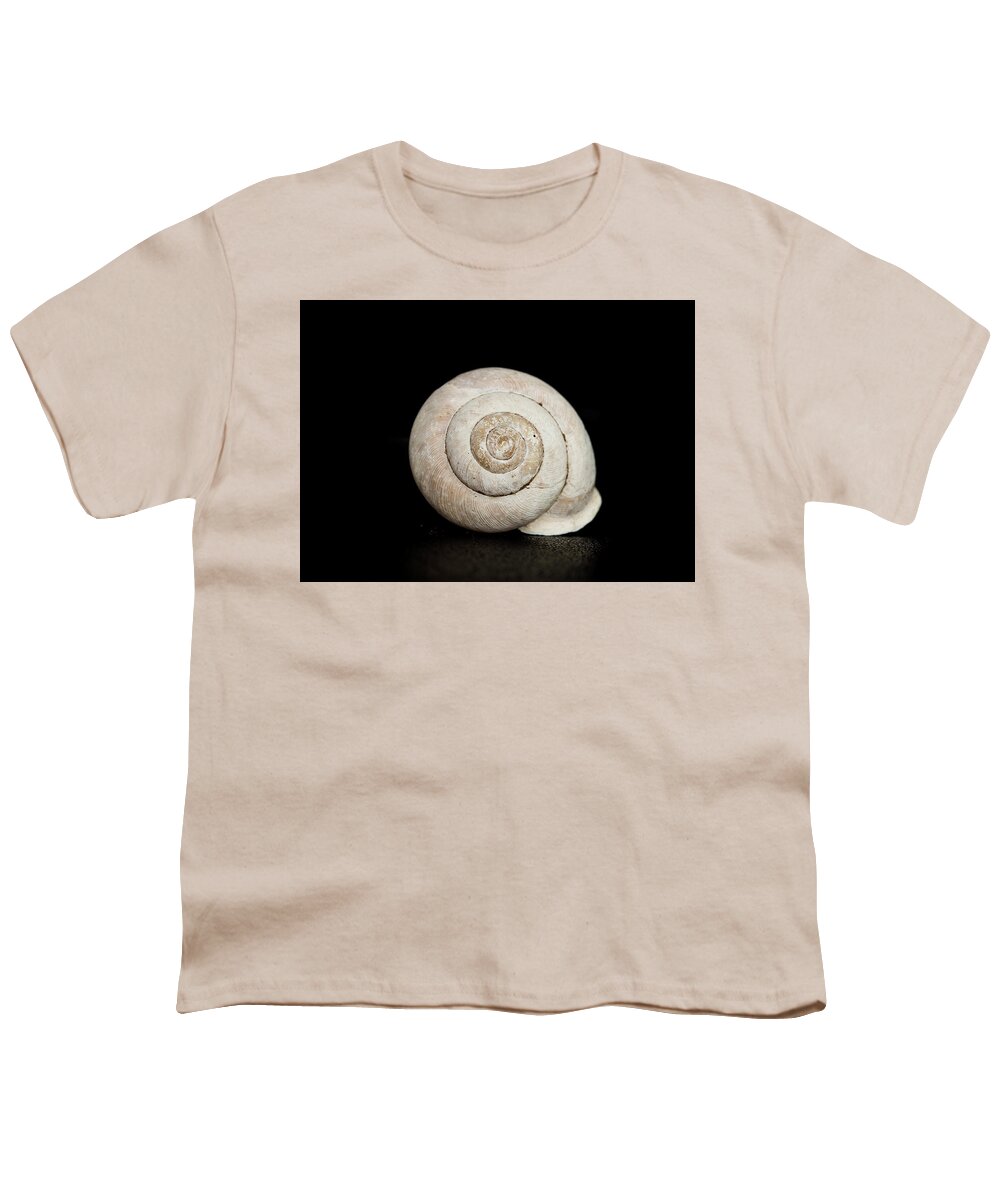 Black Youth T-Shirt featuring the photograph Spiral Shell by Amelia Pearn