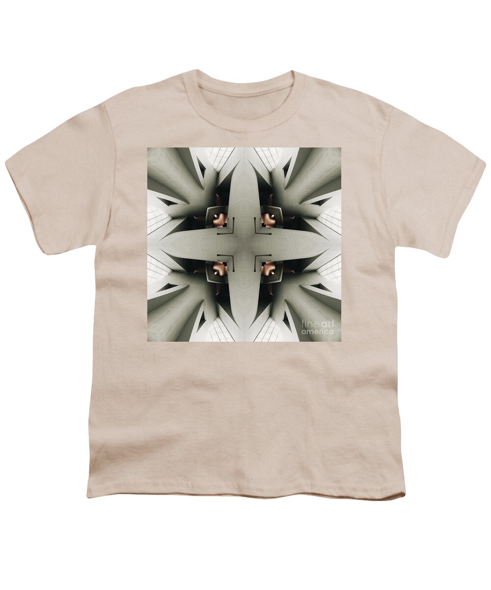 Mandala Youth T-Shirt featuring the digital art Structural Mandala Pattern by Phil Perkins