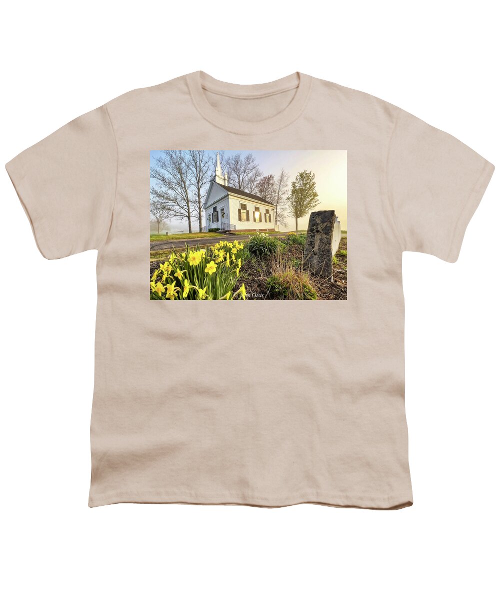  Youth T-Shirt featuring the photograph Sunrise at Walnut Grove Baptist Church by John Gisis