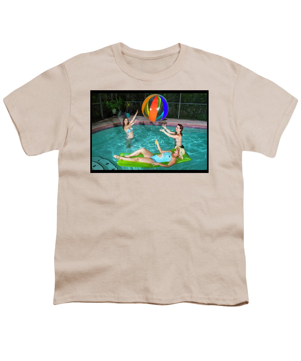 Cosplay Youth T-Shirt featuring the photograph Swimming Pool Pinup by Christopher W Weeks