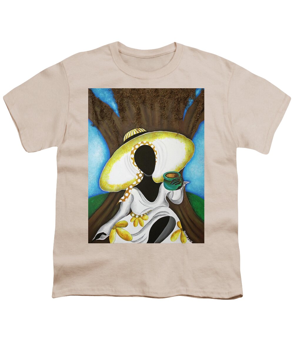 Oat Tree Youth T-Shirt featuring the painting Tea Tree by Patricia Sabreee