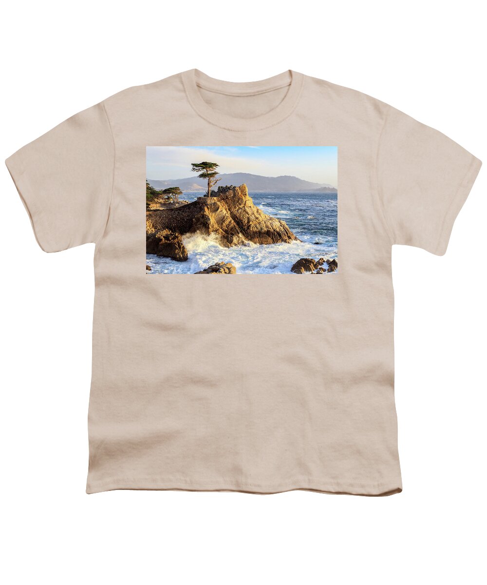 Ngc Youth T-Shirt featuring the photograph The Lone Cypress by Robert Carter