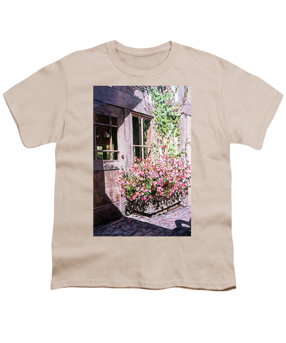 Realism Youth T-Shirt featuring the painting The Old Carmel Shop by David Lloyd Glover