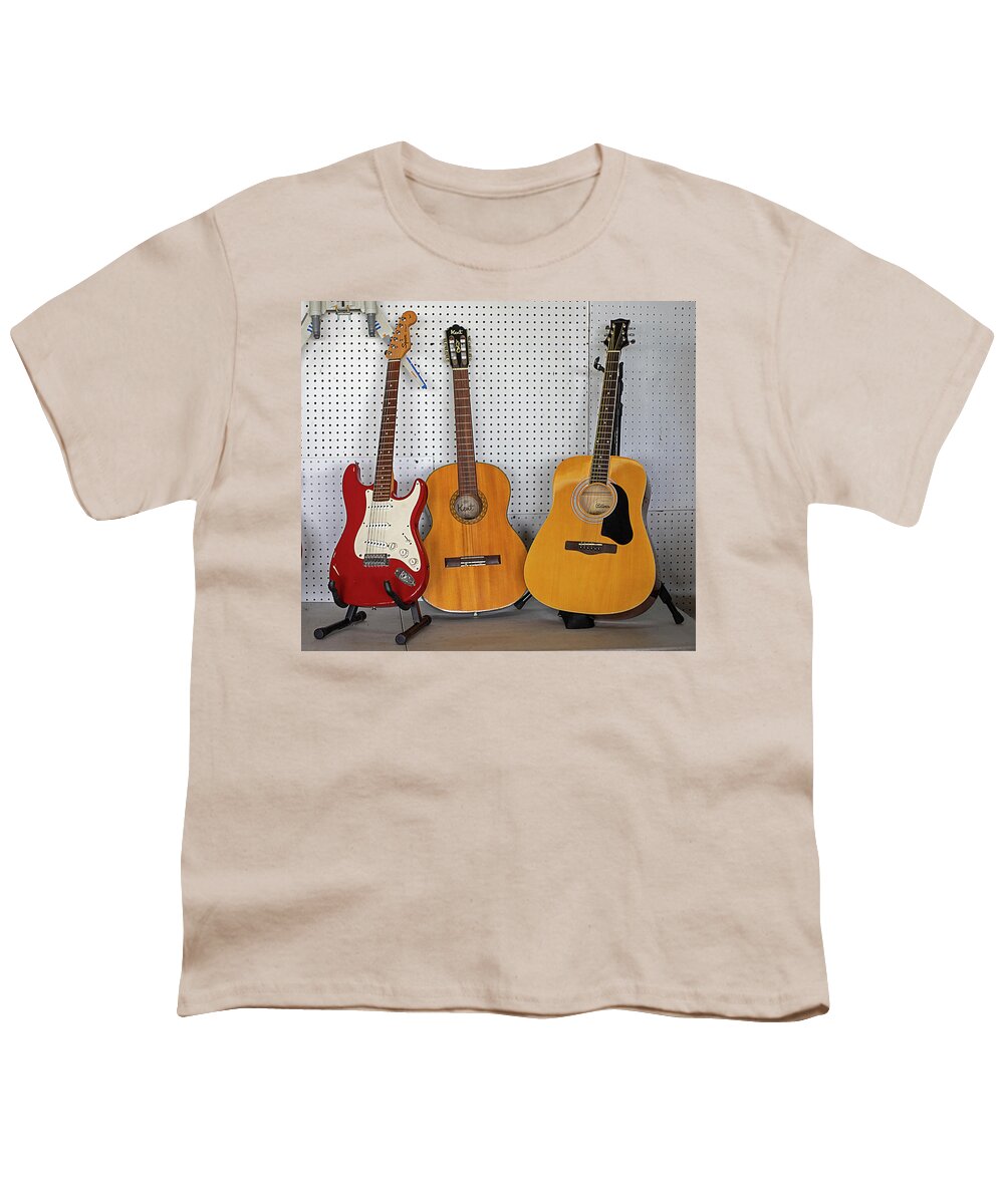 Guitar Youth T-Shirt featuring the photograph Three Guitars by Dart Humeston