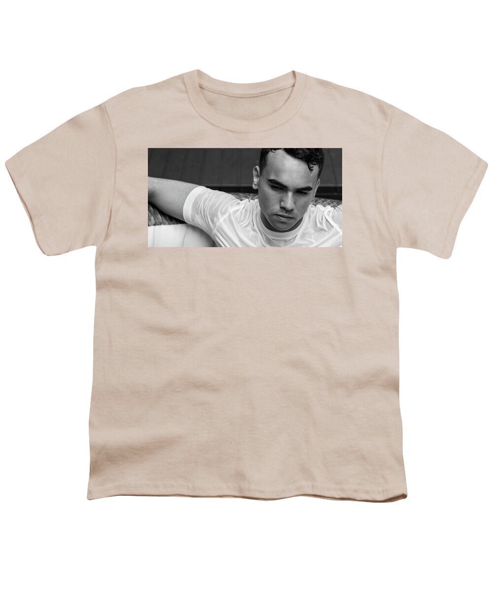 Hunk Youth T-Shirt featuring the photograph Toni, black and white by Jim Whitley