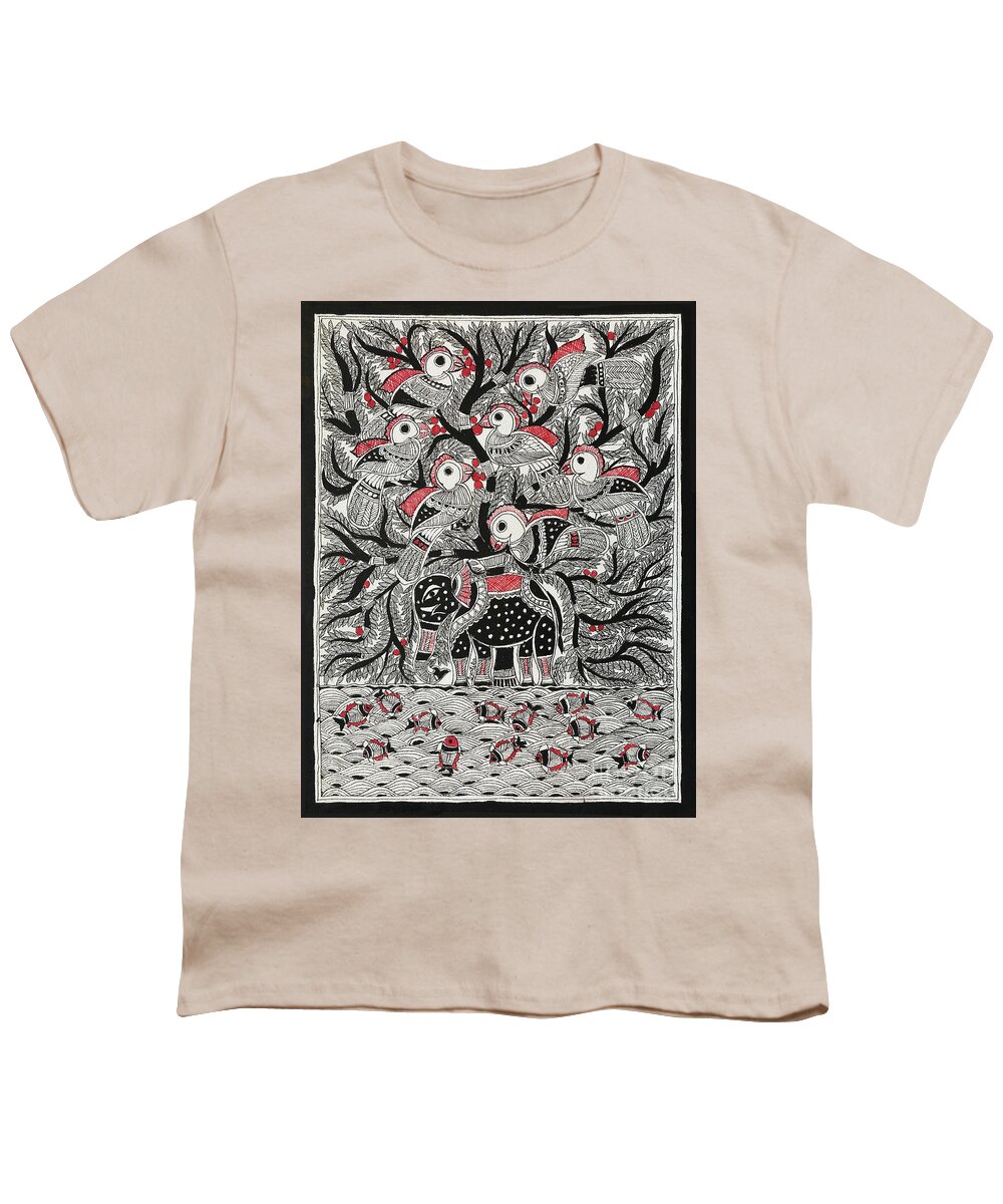  Youth T-Shirt featuring the painting Tree of life by Jyotika Shroff