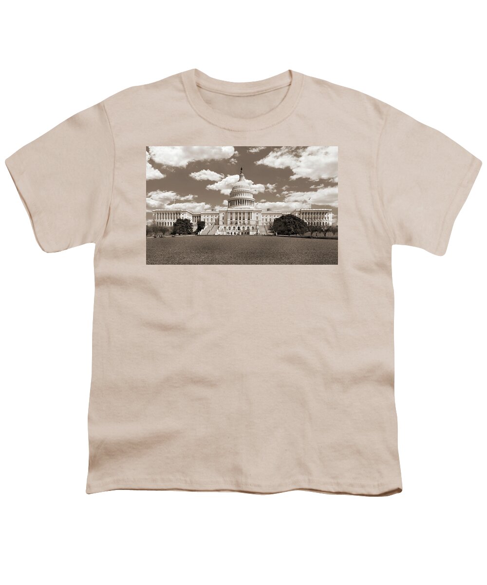 Us Capitol Youth T-Shirt featuring the photograph United States Capitol Building S by Mike McGlothlen