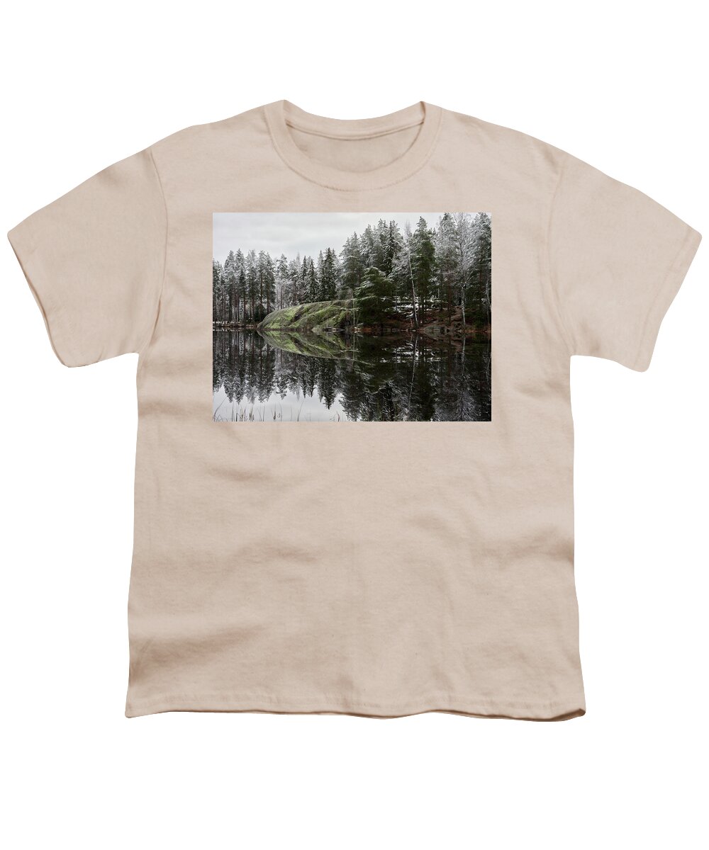 Finland Youth T-Shirt featuring the photograph Waiting the winter to come. Alisenjarvi by Jouko Lehto