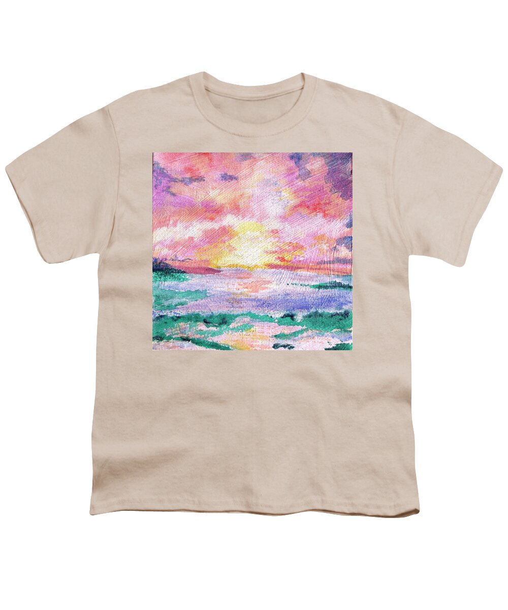 Landscape Youth T-Shirt featuring the painting Watercolor Sky by M West