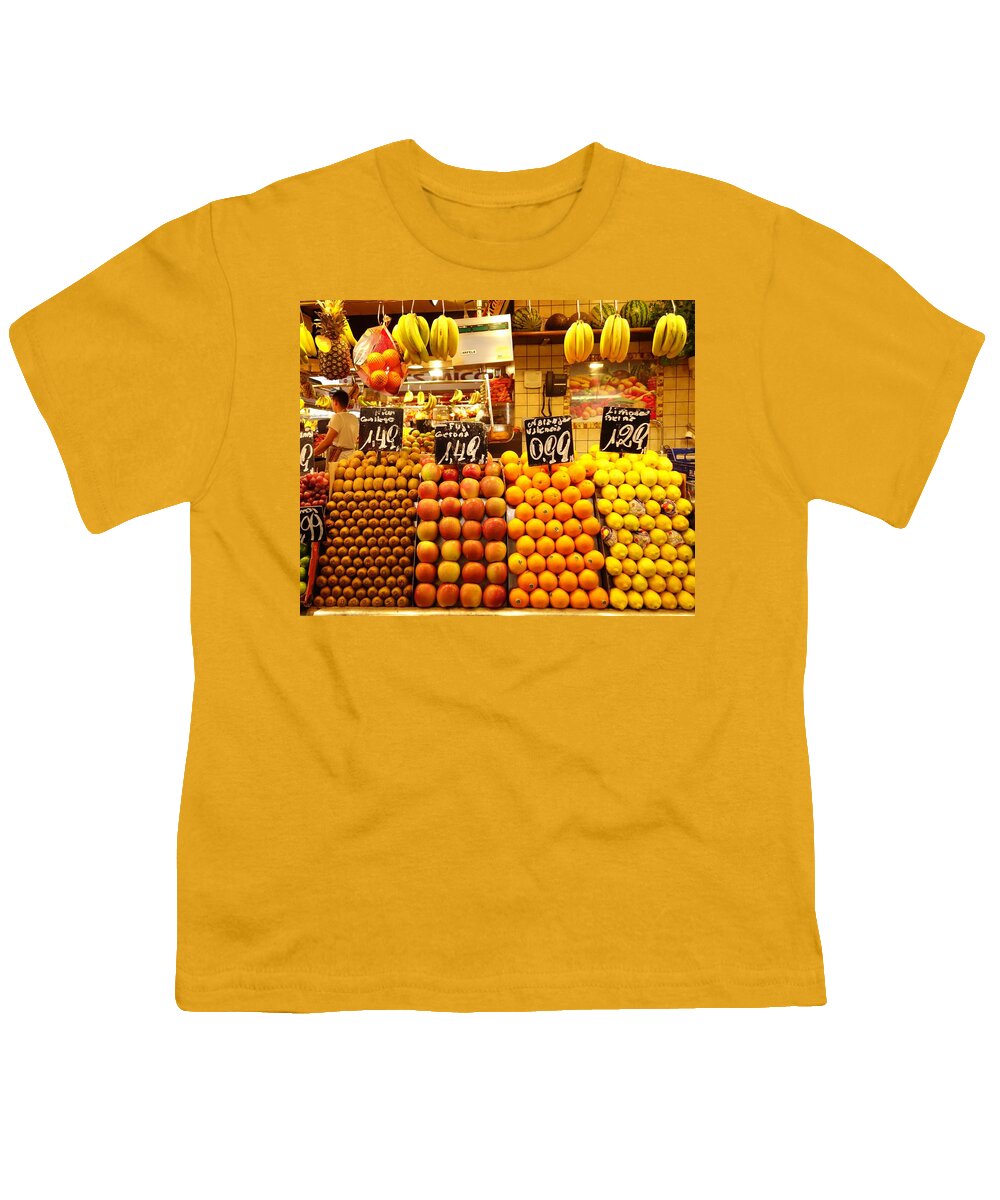 Fruit Photography Youth T-Shirt featuring the photograph Barcelona Market by Toby McGuire