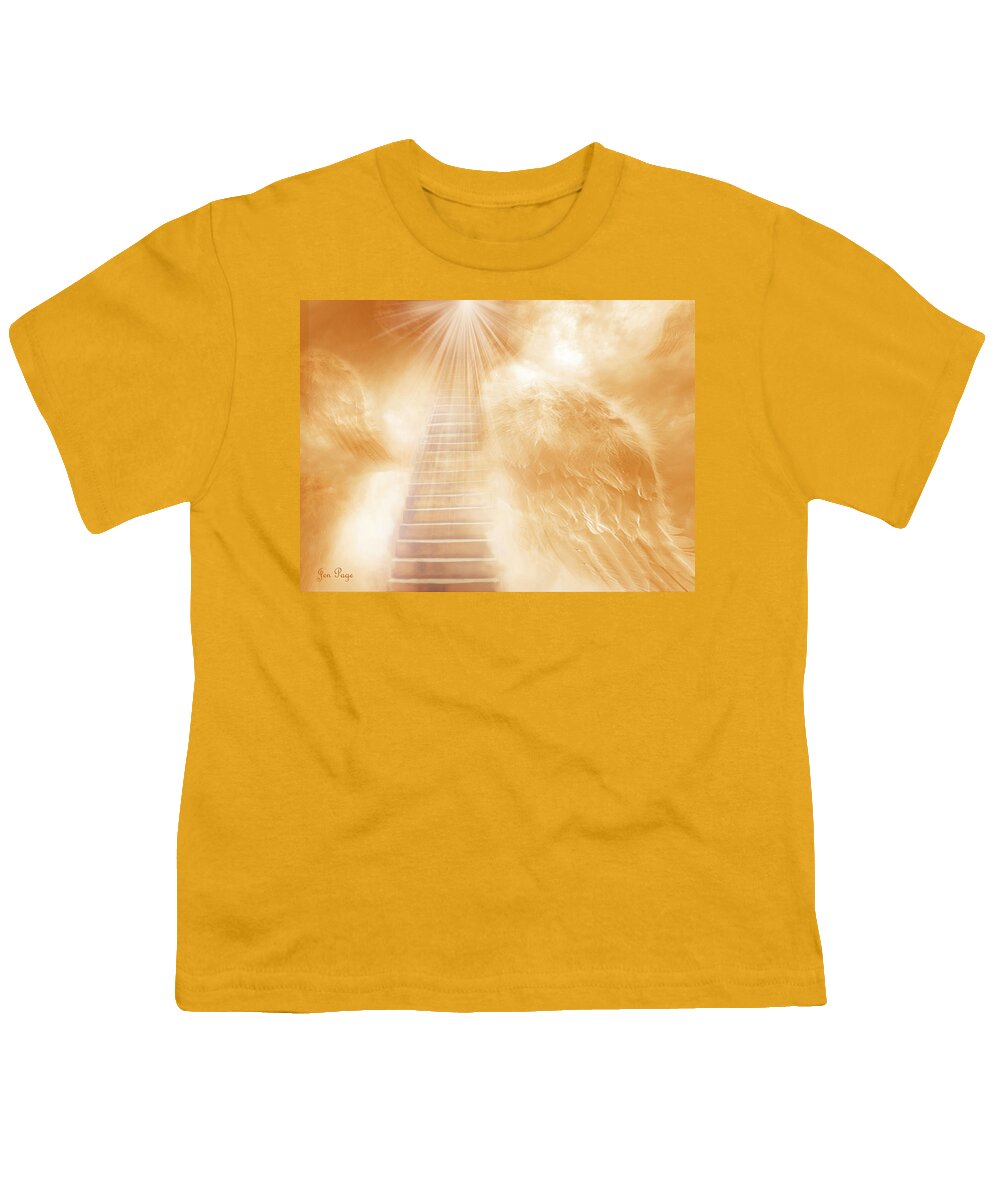 Brush Of Angels Wings Youth T-Shirt featuring the digital art Brush of Angels Wings by Jennifer Page