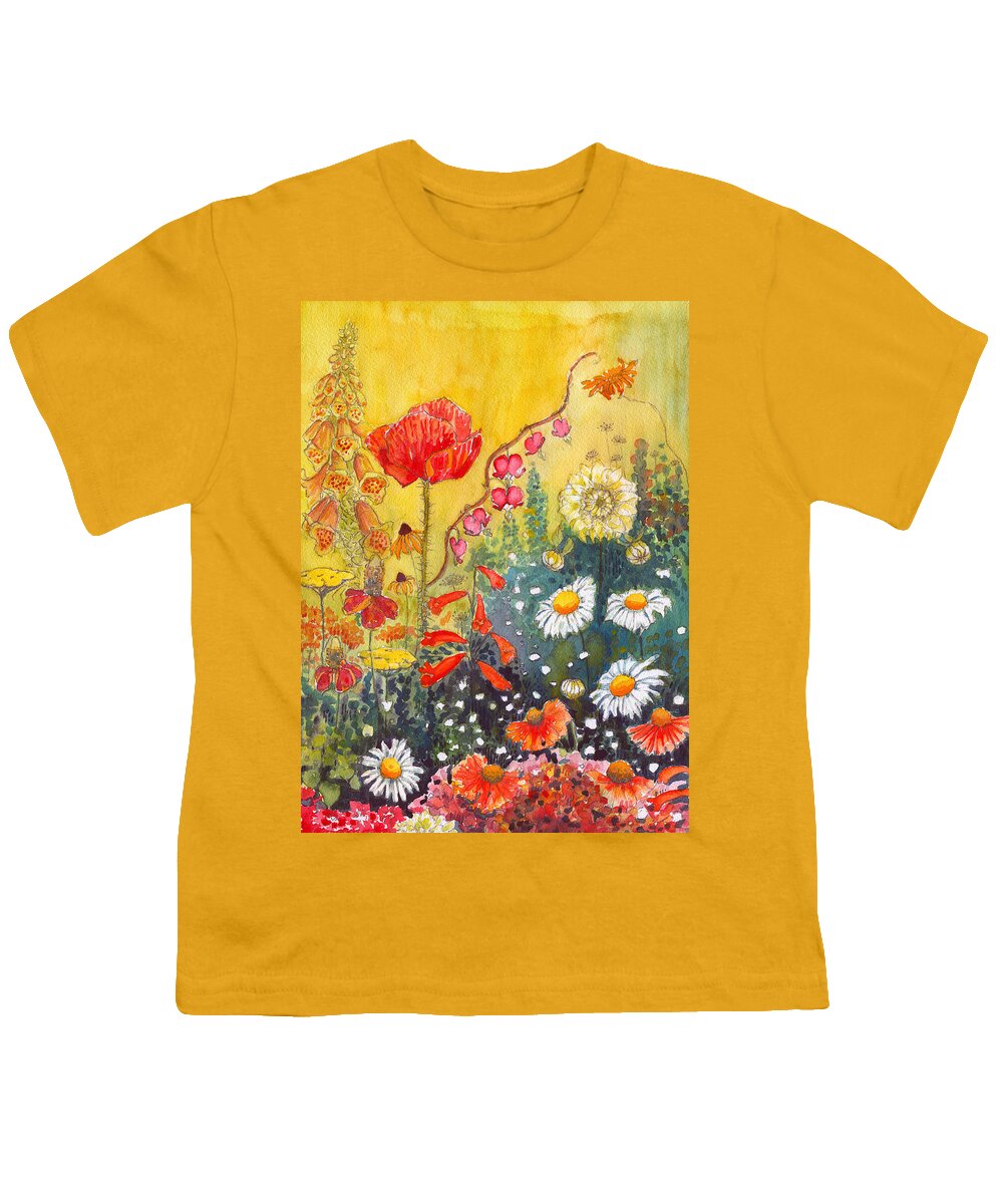 Flower Garden Youth T-Shirt featuring the painting Flower Garden by Katherine Miller