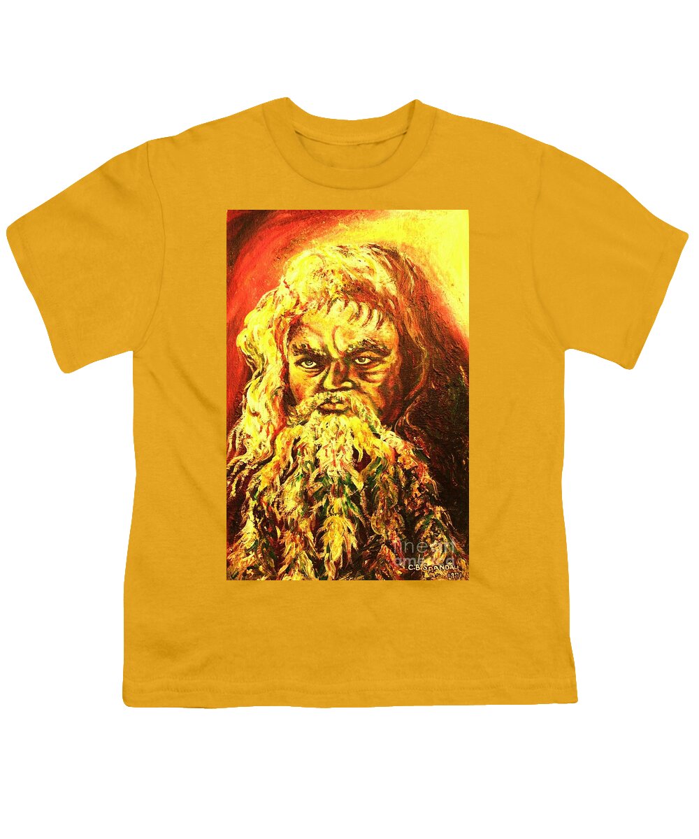 Moses Youth T-Shirt featuring the painting Moses At The Burning Bush by Carole Spandau