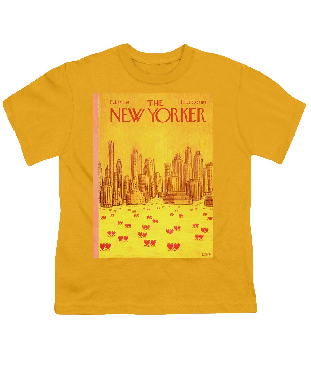 Holidays Youth T-Shirt featuring the painting New Yorker February 18th, 1974 by Robert Weber