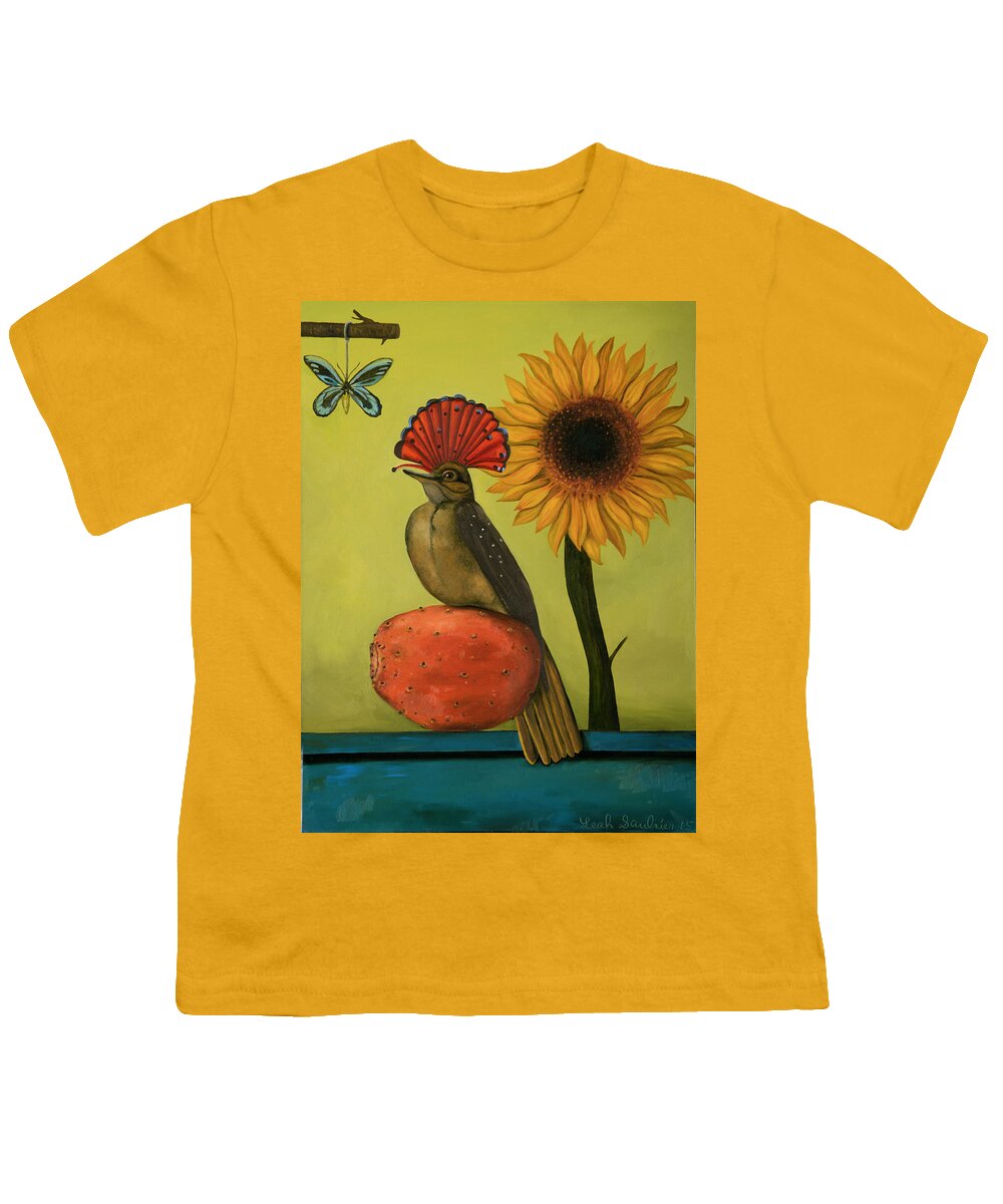 Royal Flycatcher Youth T-Shirt featuring the painting Royal Flycatcher by Leah Saulnier The Painting Maniac