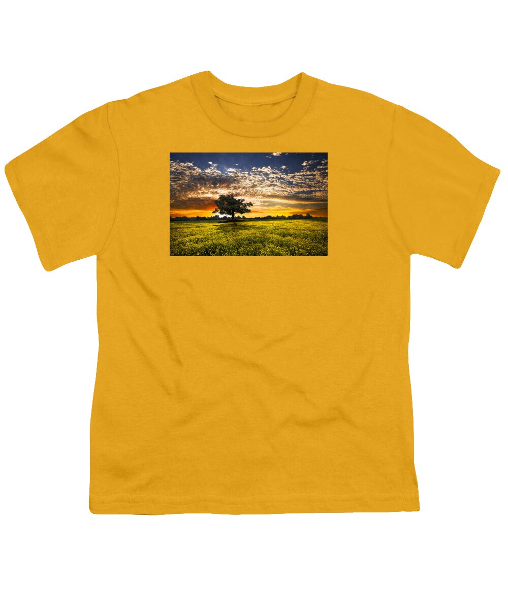 Barns Youth T-Shirt featuring the photograph Shadows At Sunset by Debra and Dave Vanderlaan