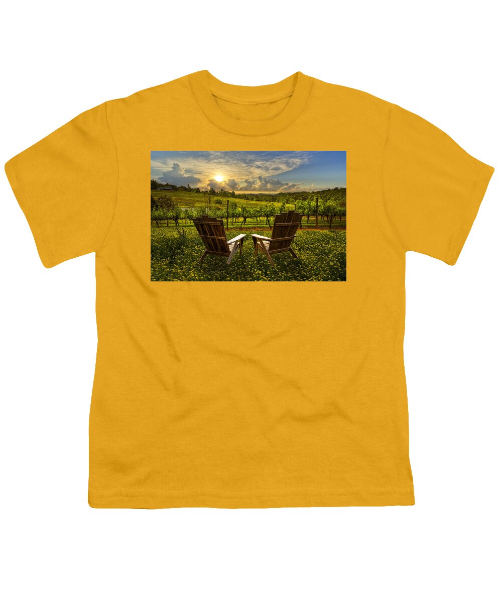 Appalachia Youth T-Shirt featuring the photograph The Vineyard  by Debra and Dave Vanderlaan