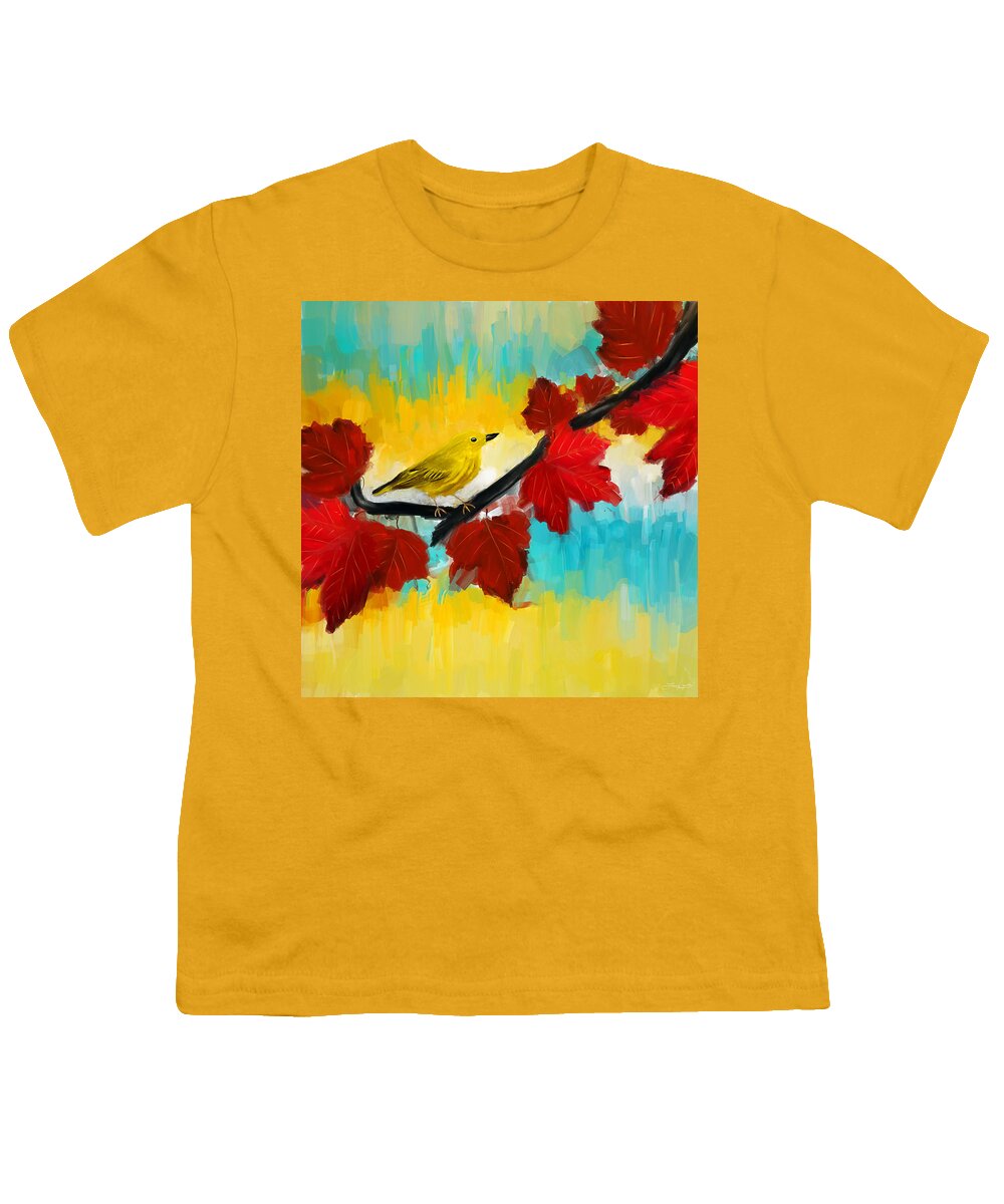 Yellow Youth T-Shirt featuring the painting Vividness by Lourry Legarde