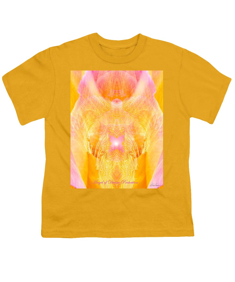 Angel Youth T-Shirt featuring the digital art Angel of Divine Protection by Diana Haronis