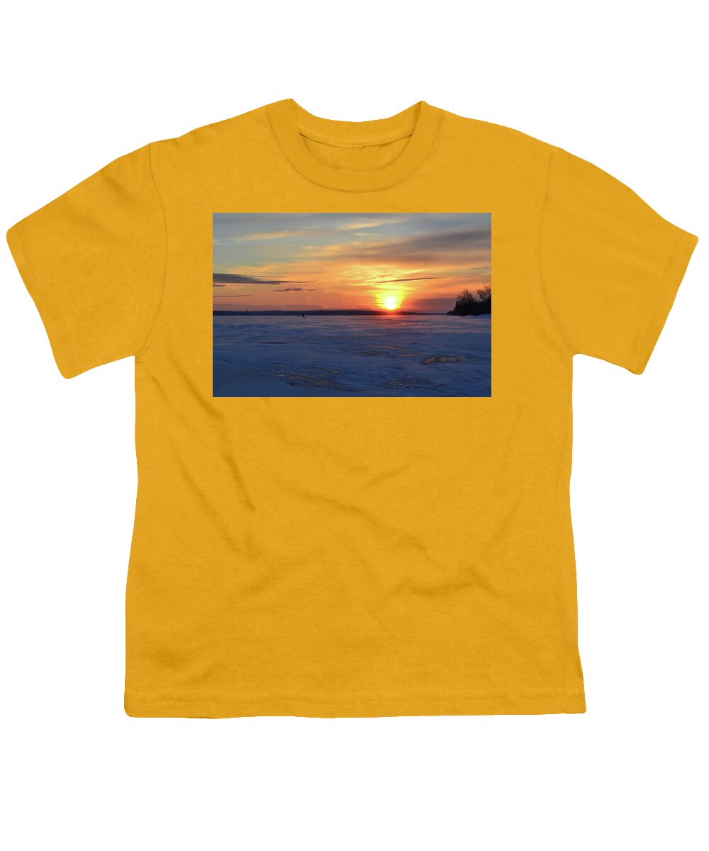Abstract Youth T-Shirt featuring the photograph Sunset And Snow #1 by Lyle Crump