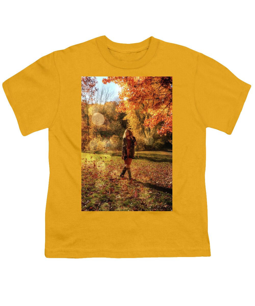 Autumn Youth T-Shirt featuring the photograph The day in October by Lilia D