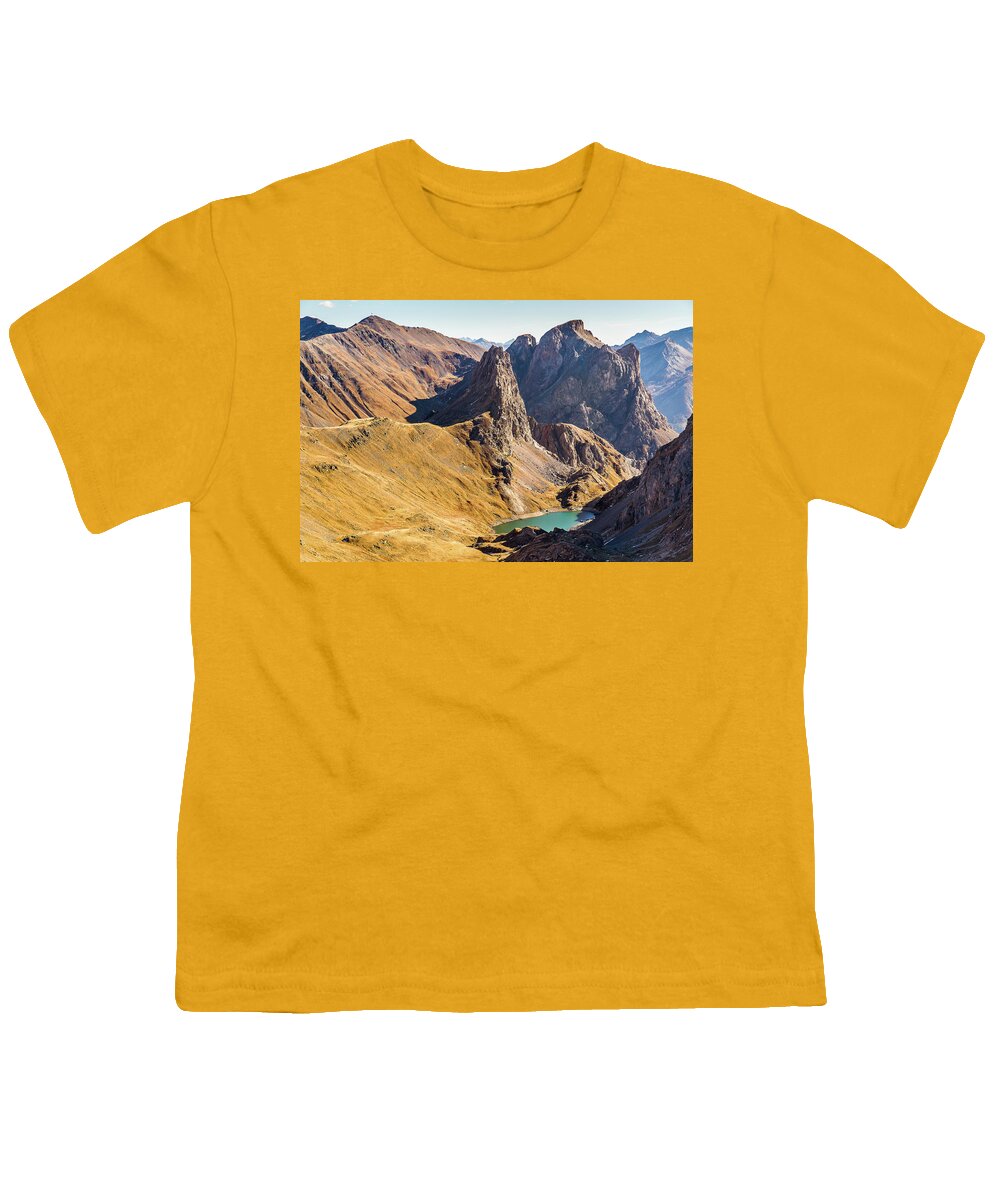 Mountain Landscape Youth T-Shirt featuring the photograph Aretes de la Bruyere - French Alps by Paul MAURICE