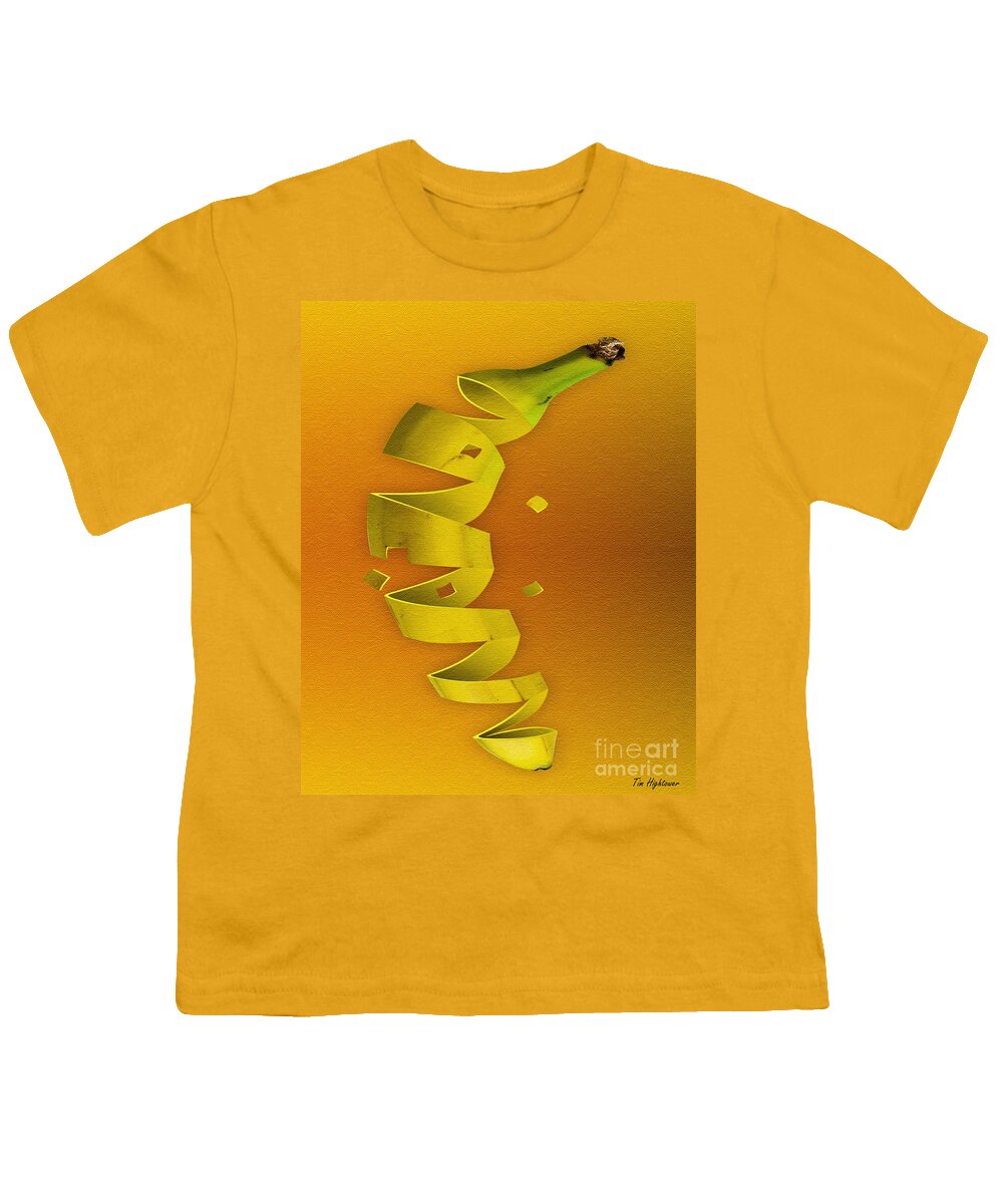 Kitchen Art Youth T-Shirt featuring the digital art Banana by Tim Hightower